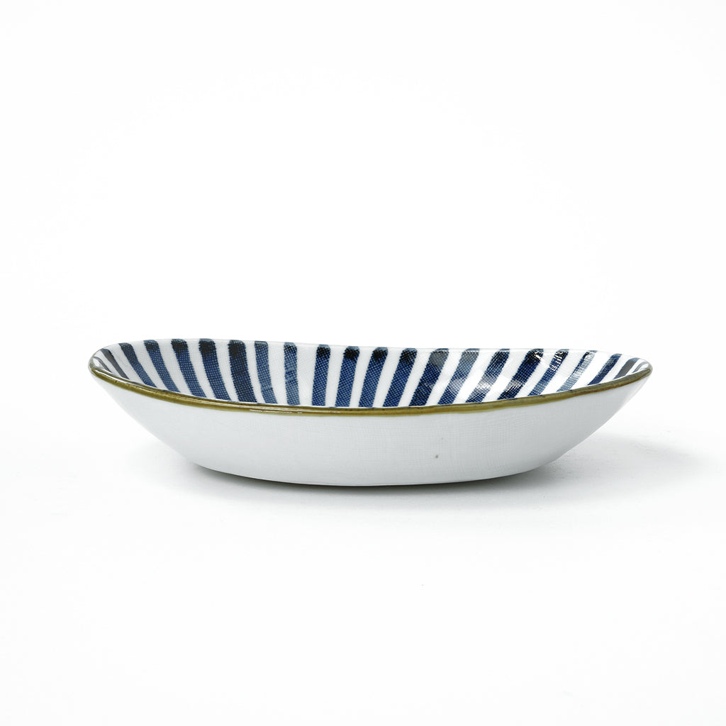 東吉窯(勝部製陶所)】楕円浅鉢大(十草文様) – 砥部焼オンライン陶器市