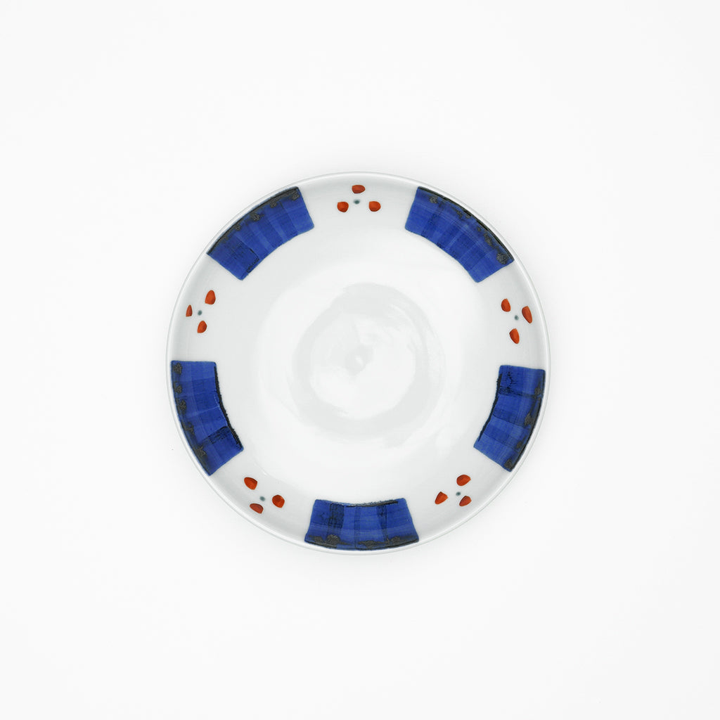 美品　砥部焼　千山窯　2枚セット 砥部焼 千山窯 おにぎり皿（唐草）【砥部焼通販e-tobeyaki.com】