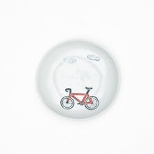画像をギャラリービューアに読み込む, 【博雲窯】パピエ・コレ　自転車　たたき皿(赤)
